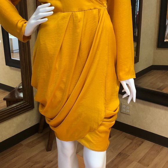 MISSGUIDED MUSTARD RUCHED SIDE DRESS NWT - Picture 7 of 8